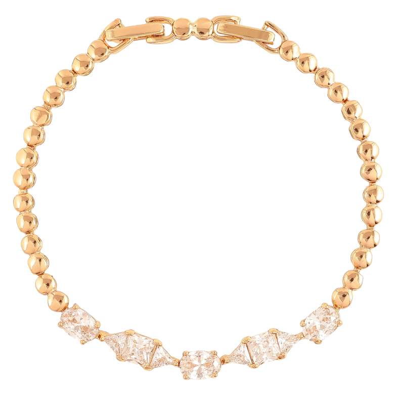 Браслет Xuping Колір Позолота 18K Вставка з кристалів розмір з додатковим замком 17.5,19.5см х 4-5мм фото №1