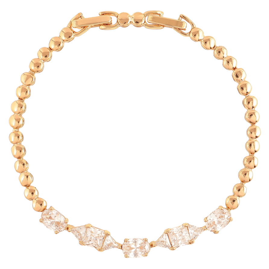 Браслет Xuping Колір Позолота 18K Вставка з кристалів розмір з додатковим замком 17.5,19.5см х 4-5мм фото №1