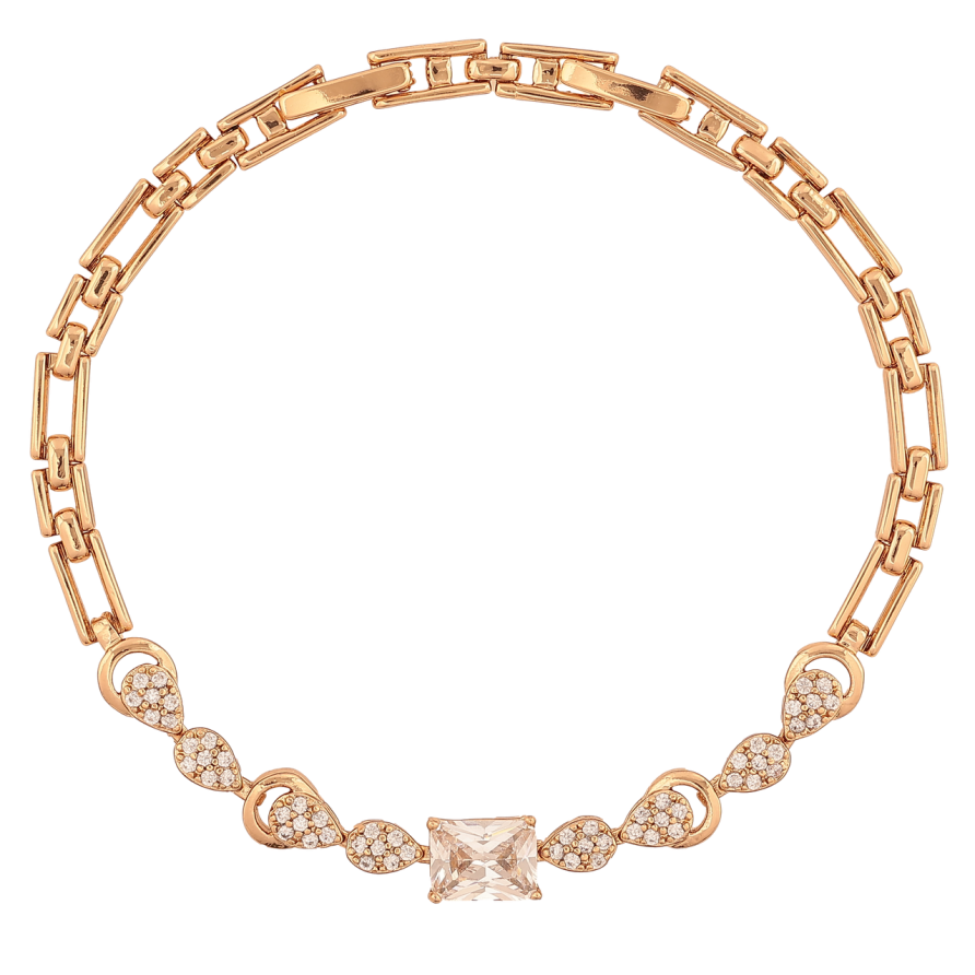 Браслет Xuping Колір Позолота 18K Інкрустація кристалами розмір з додатковим замком 18,20см х 4-6мм фото №1