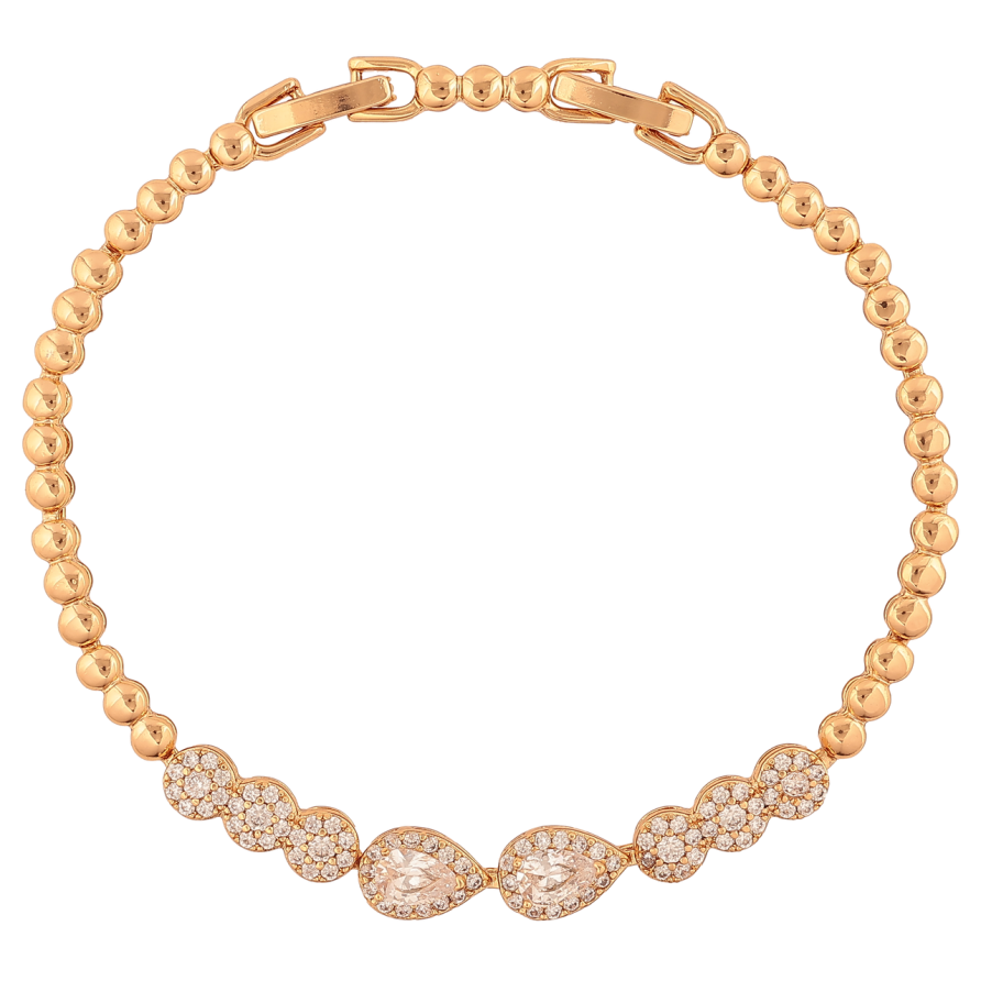 Браслет Xuping Колір Позолота 18K Інкрустація кристалами розмір з додатковим замком 17,19см х 3-6мм фото №1