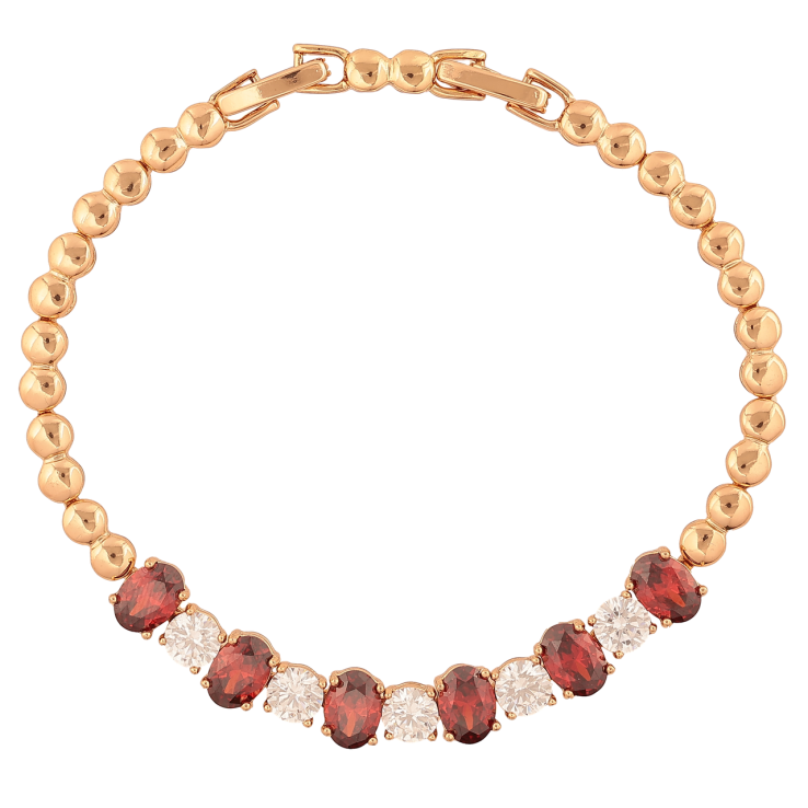 Браслет Xuping Колір Позолота 18K Доріжка червоно-білих кристалів розмір з додатковим замком 17,19см х 4-7мм фото №22