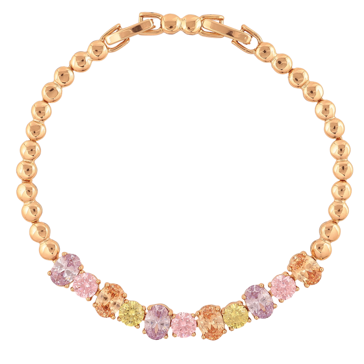 Браслет Xuping Колір Позолота 18K Доріжка різнокольорових кристалів розмір з додатковим замком 17.5,19.5см х 4-7мм фото №10