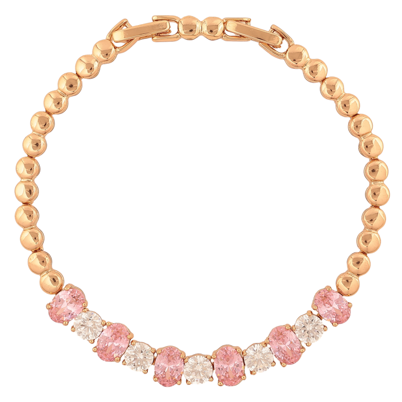 Браслет Xuping Колір Позолота 18K Доріжка рожево-білих кристалів розмір з додатковим замком 17,19см х 4-7мм фото №3