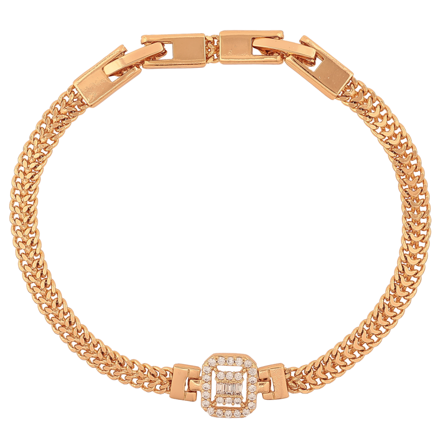 Браслет Xuping Колір Позолота 18K Ланцюжок з кристальною вставкою розмір з додатковим замком 17,19см х 5-10мм фото №1