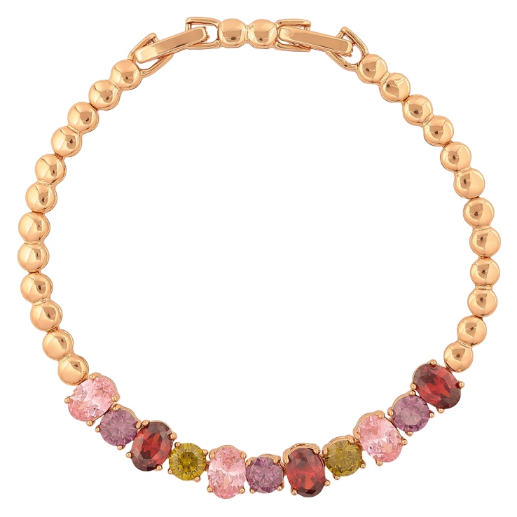 Браслет Xuping Колір Позолота 18K Доріжка різнокольорових кристалів розмір з додатковим замком 17.5,19.5см х 4-7мм фото №12