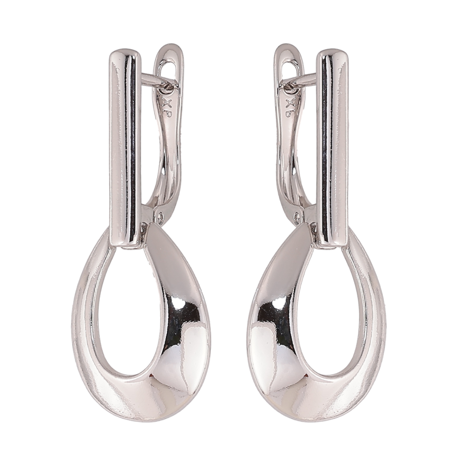 Серьги Xuping цвет Родий английский замок Каплевидные подвески фото №1