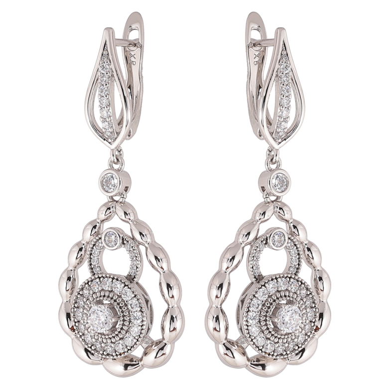 Сережки Xuping колір Родій англійський замок Декоративні підвіски з кристалами фото №1