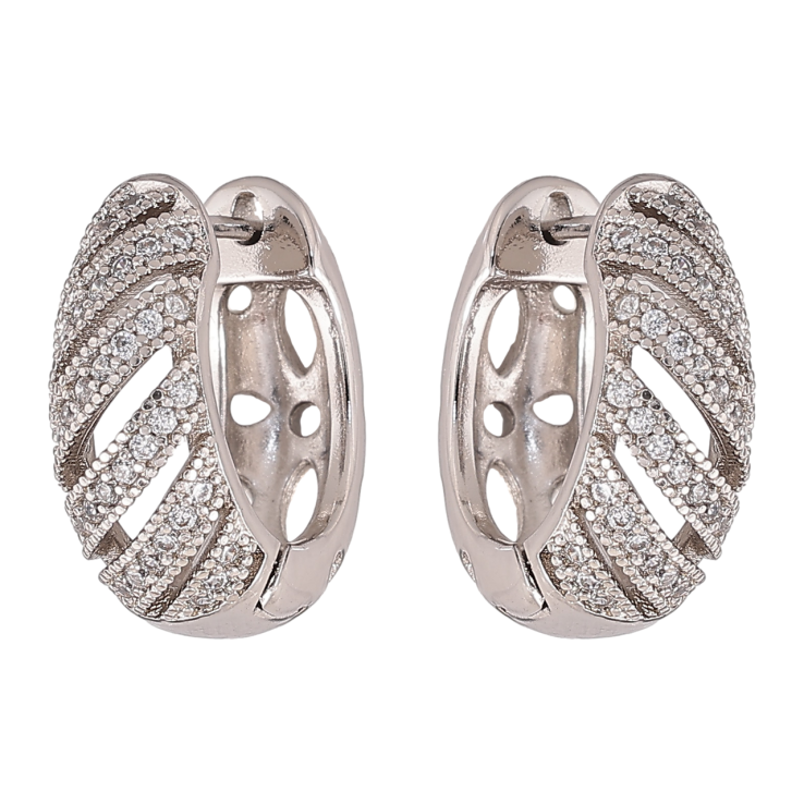 Сережки Xuping колір Родій англійський замок Інкрустація кристалами фото №8