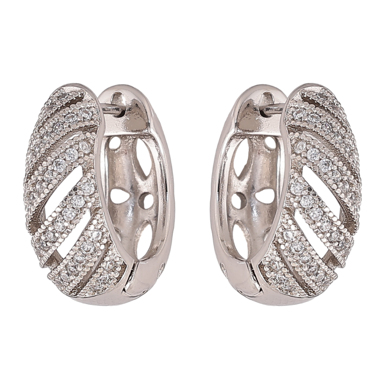 Сережки Xuping колір Родій англійський замок Інкрустація кристалами фото №1