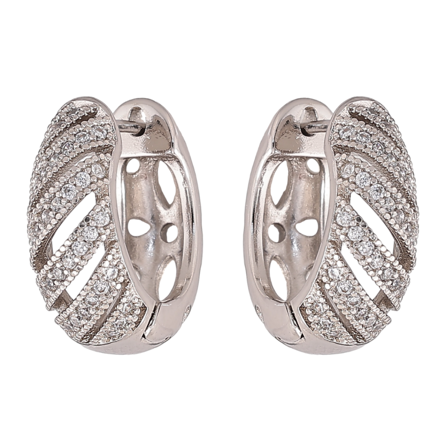 Сережки Xuping колір Родій англійський замок Інкрустація кристалами фото №1