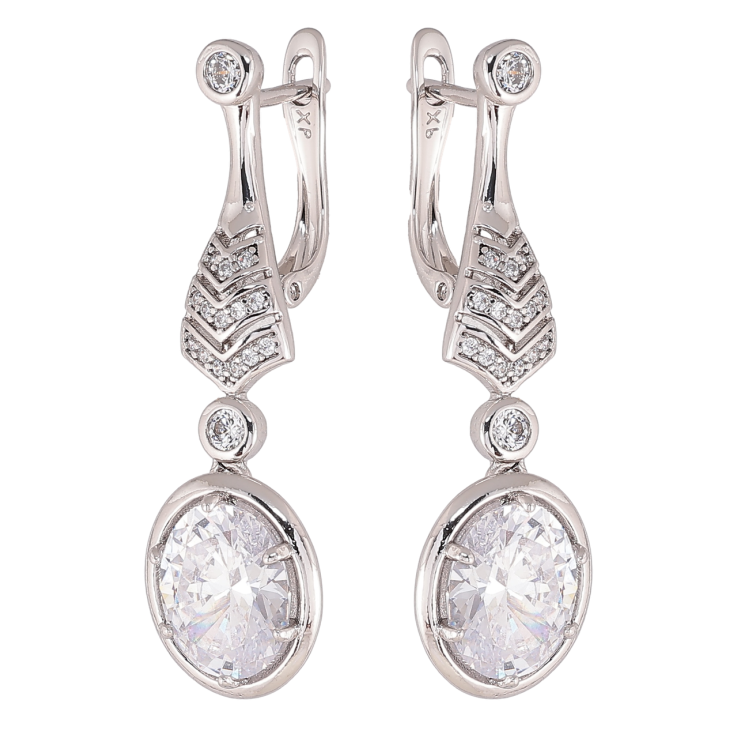 Сережки Xuping колір Родій англійський замок Кристальні підвіски фото №22