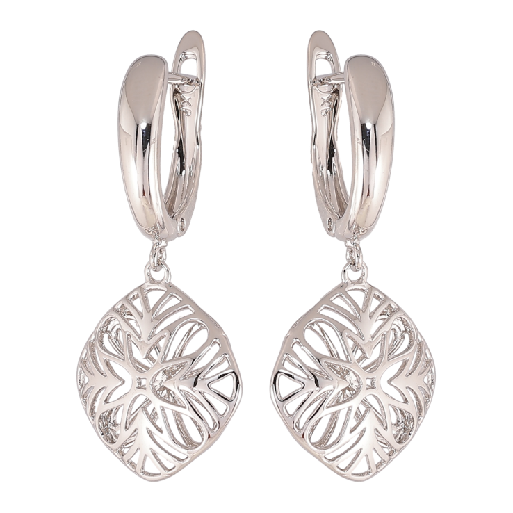 Сережки Xuping колір Родій англійський замок Різьблені підвіски фото №21