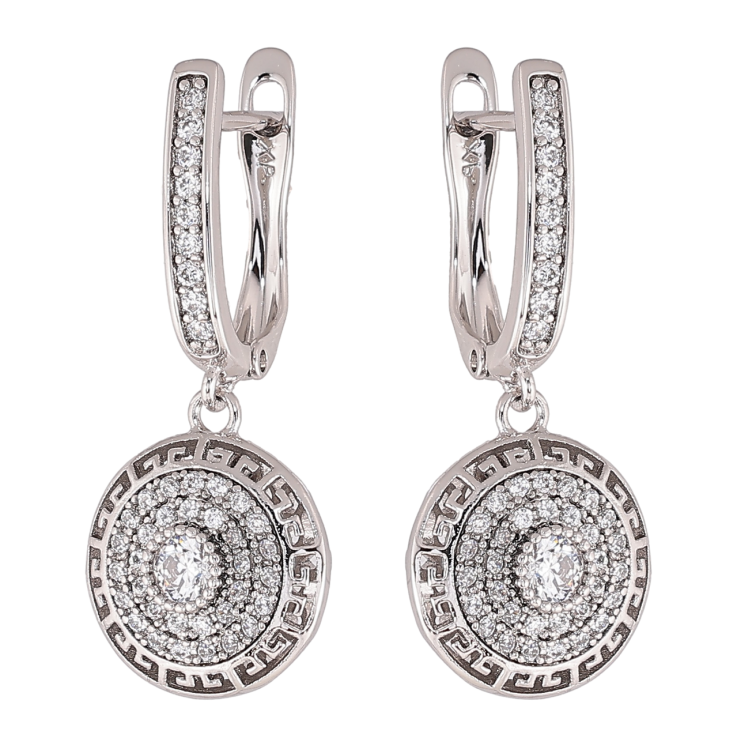 Сережки Xuping колір Родій англійський замок Підвіски з інкрустацією кристалами фото №1