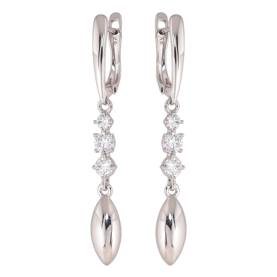 Сережки Xuping колір Родій англійський замок Підвіски з кристалами фото №1