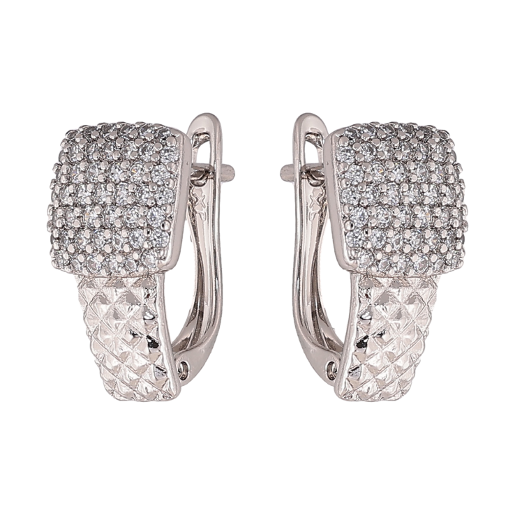 Сережки Xuping колір Родій англійський замок Інкрустація кристалами фото №22