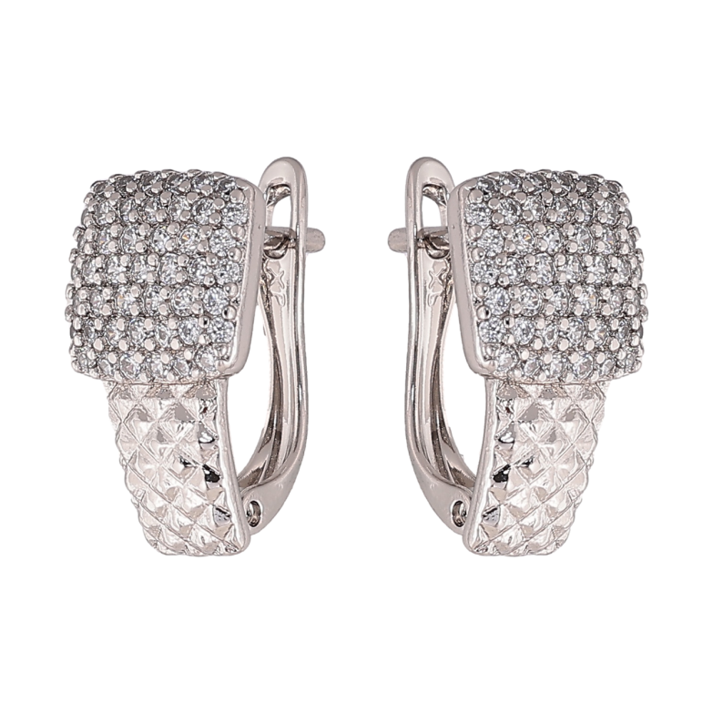 Сережки Xuping колір Родій англійський замок Інкрустація кристалами фото №1