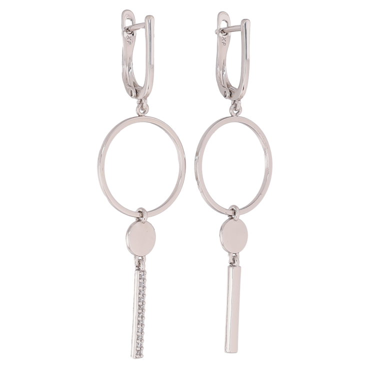 Сережки Xuping колір Родій англійський замок Асиметричні підвіски фото №15