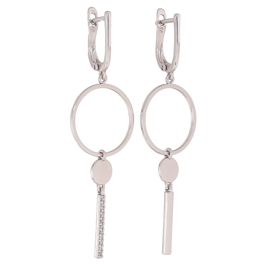 Сережки Xuping колір Родій англійський замок Асиметричні підвіски фото №1