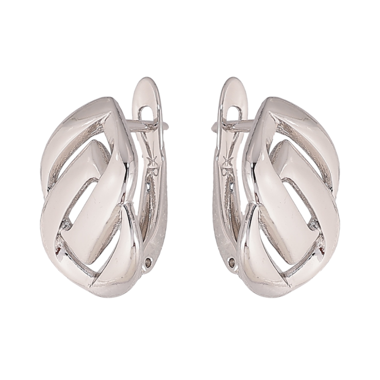 Серьги Xuping цвет Родий английский замок Декоративный узор фото №5