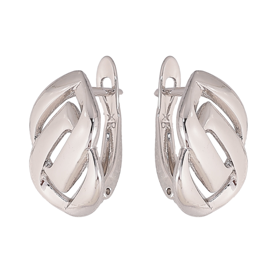 Сережки Xuping колір Родій англійський замок Декоративний візерунок фото №1