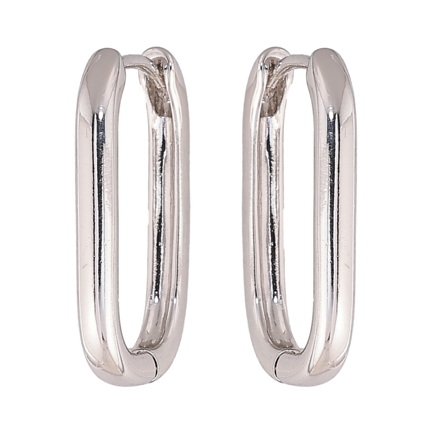 Серьги Xuping цвет Родий колечки Овальные фото №1