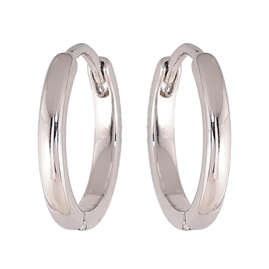 Серьги Xuping цвет Родий колечки Классика, шир. 2мм ø 15мм фото №1