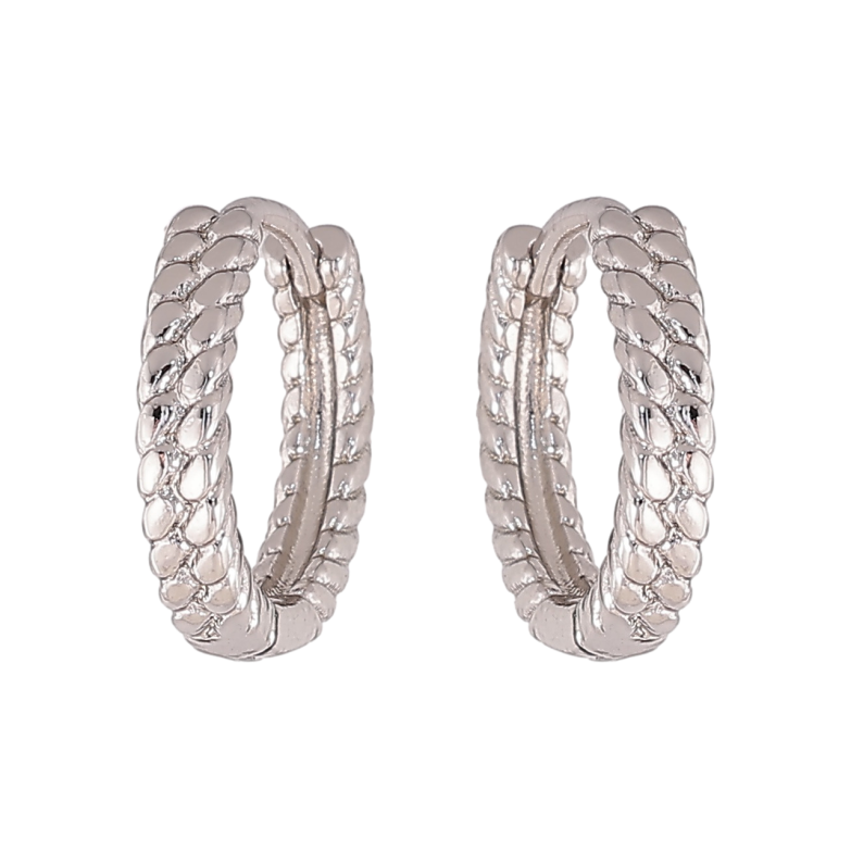 Сережки Xuping колір Родій колечка Декоративний візерунок фото №1