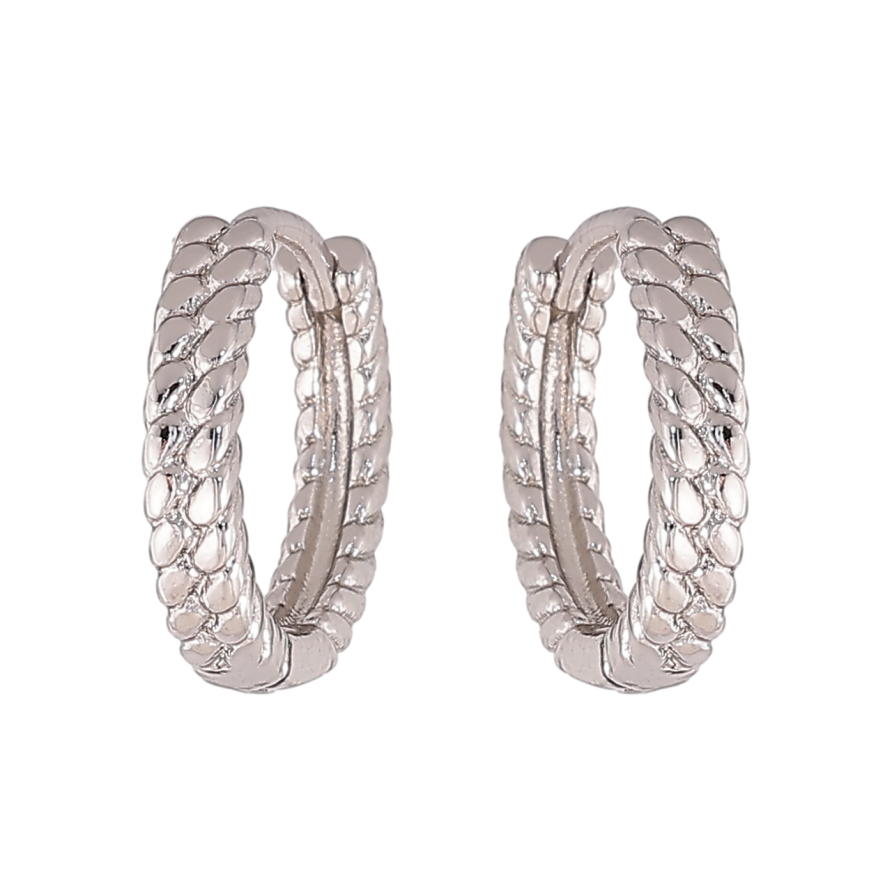 Сережки Xuping колір Родій колечка Декоративний візерунок фото №1