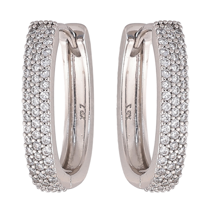 Сережки Xuping колір Родій колечка Інкрустація кристалами фото №22