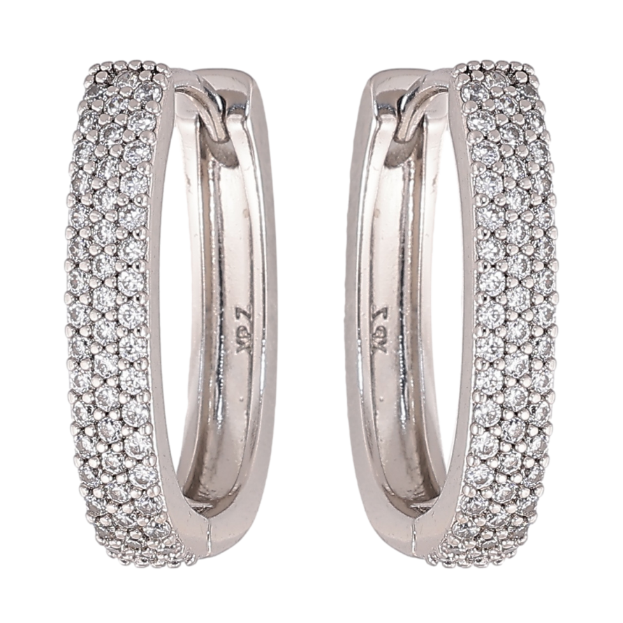 Сережки Xuping колір Родій колечка Інкрустація кристалами фото №1