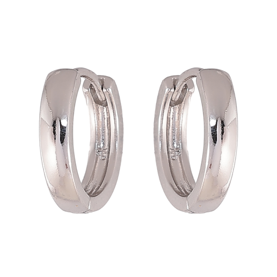 Серьги Xuping цвет Родий колечки Классика, шир. 3мм ø 15мм фото №1