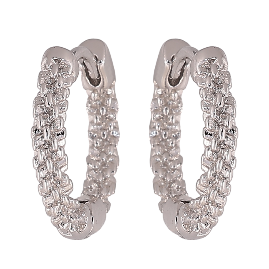 Сережки Xuping колір Родій колечка Декоративний візерунок фото №1