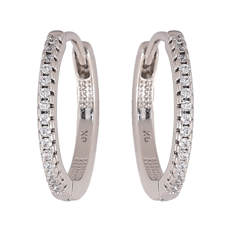 Сережки Xuping колір Родій колечка Доріжки кристалів фото №16