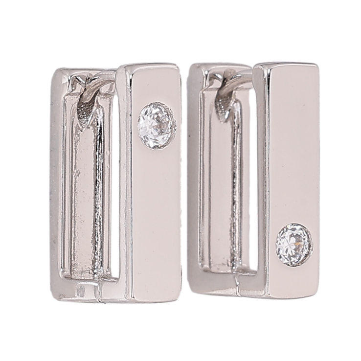 Сережки Xuping колір Родій колечка Асиметричний візерунок з кристалами фото №21