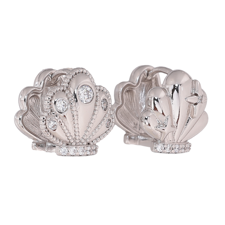 Сережки Xuping колір Родій колечка Асиметричний візерунок з кристалами фото №9