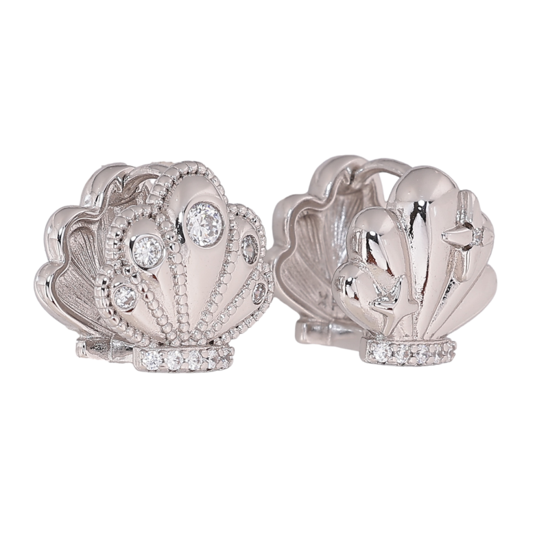 Сережки Xuping колір Родій колечка Асиметричний візерунок з кристалами фото №1