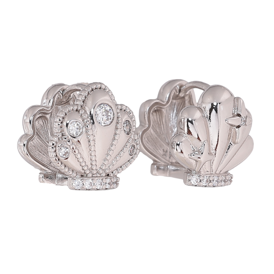 Сережки Xuping колір Родій колечка Асиметричний візерунок з кристалами фото №1