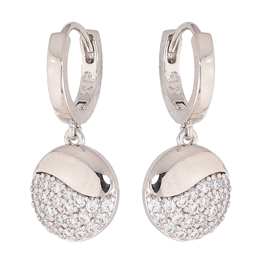 Сережки Xuping колір Родій підвіски на колечках Підвіски з інкрустацією кристалами фото №1
