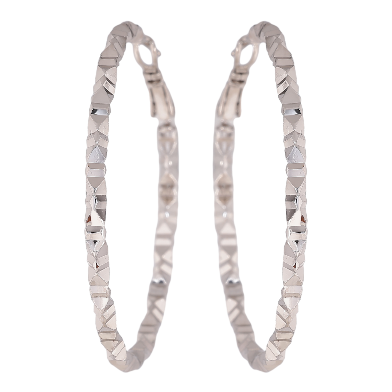 Серьги Xuping цвет Родий кольца (конго) Декоративный узор ø 5см фото №1