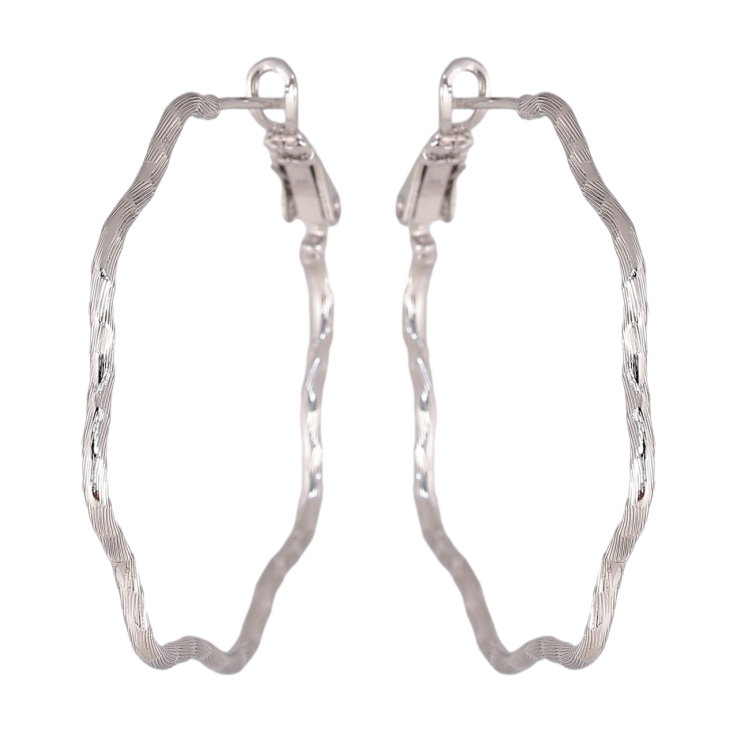 Сережки Xuping колір Родій кільця (конго) Декоративний візерунок ø 4см фото №17