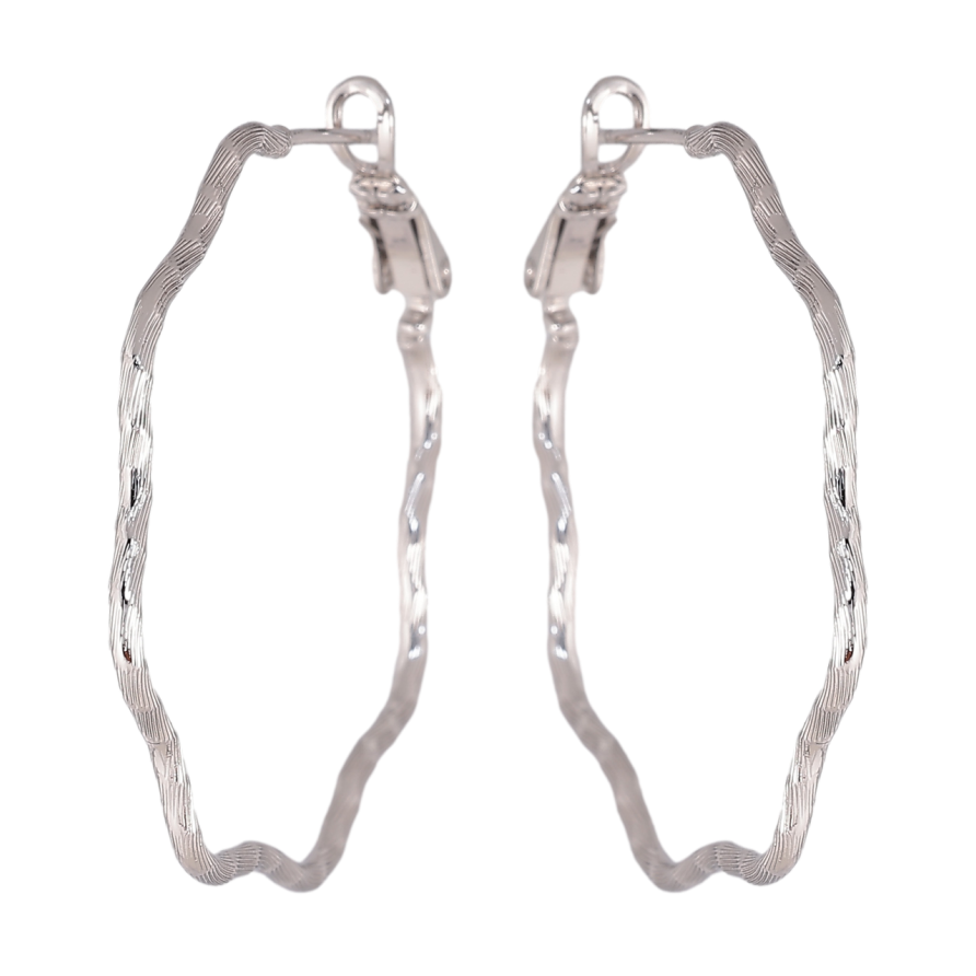 Сережки Xuping колір Родій кільця (конго) Декоративний візерунок ø 4см фото №1