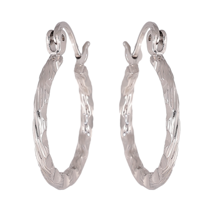 Сережки Xuping колір Родій кільця (конго) Декоративний візерунок ø 2см фото №15