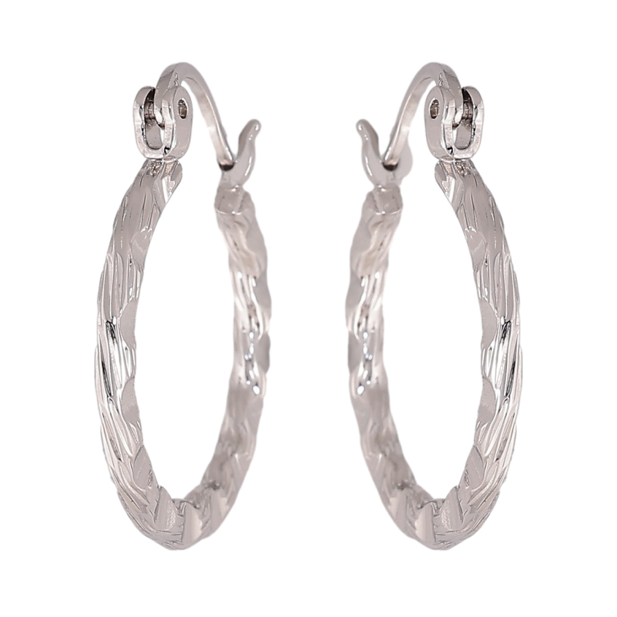 Сережки Xuping колір Родій кільця (конго) Декоративний візерунок ø 2см фото №1