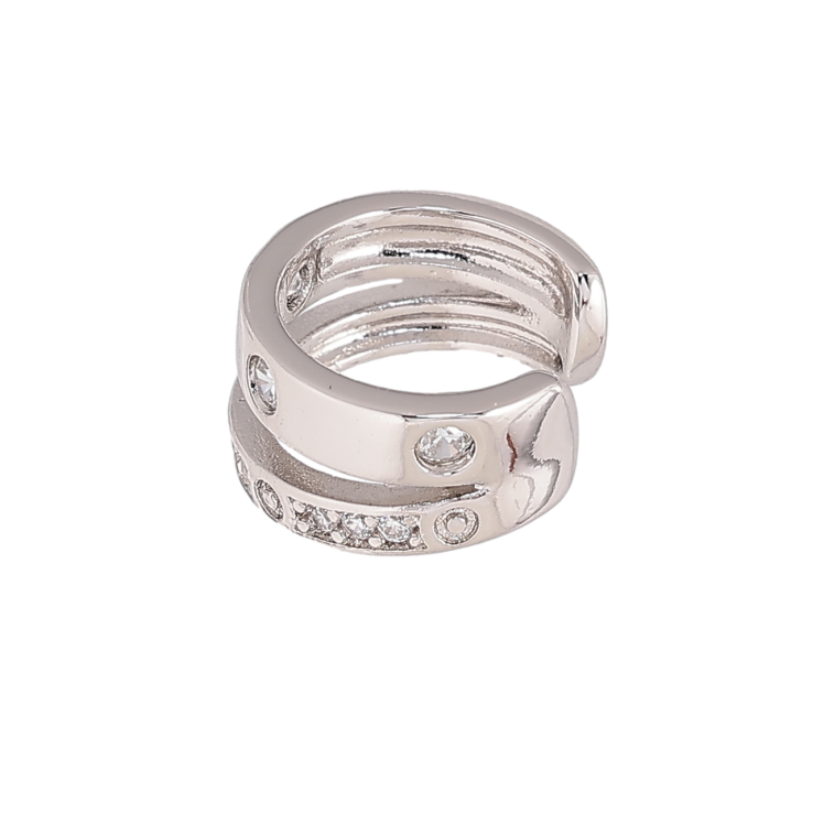 Сережки Xuping колір Родій моно-кафа Візерунок з кристалами фото №11