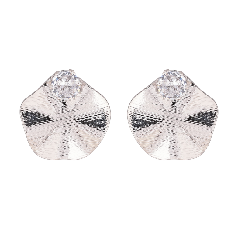 Сережки Xuping колір Родій пусети Декоративні з кристалами фото №2