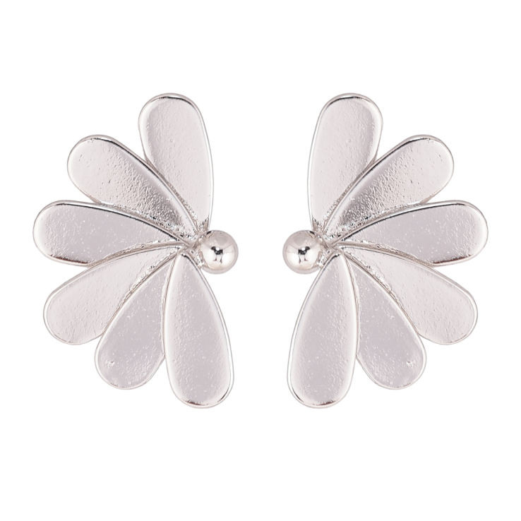 Сережки Xuping колір Родій пусети Половинки квіточок фото №13