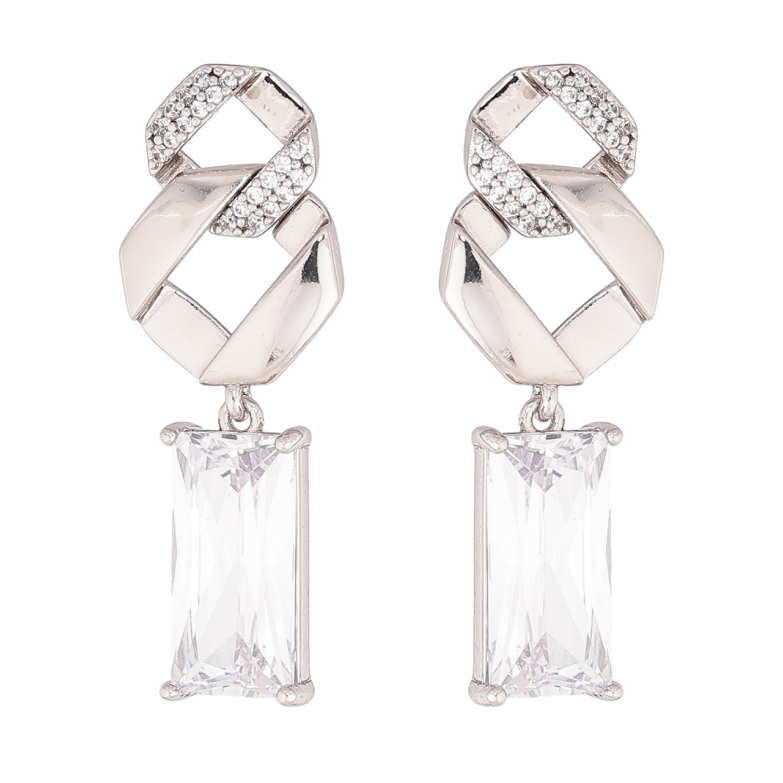 Сережки Xuping колір Родій пусети Підвіски з кристалами фото №1