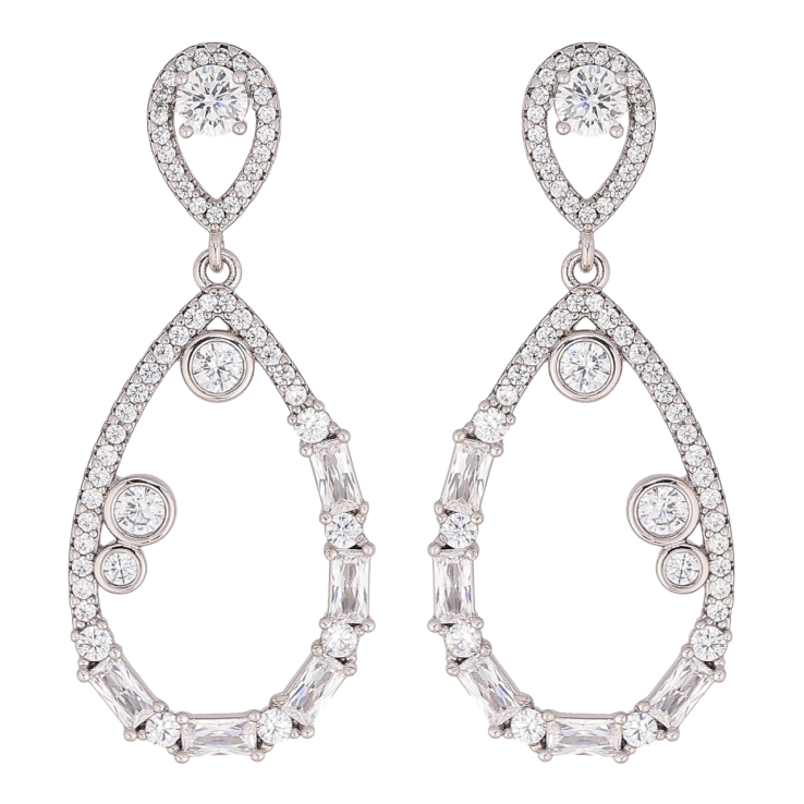 Серьги Xuping цвет Родий пусеты Подвески с инкрустацией кристаллами фото №17