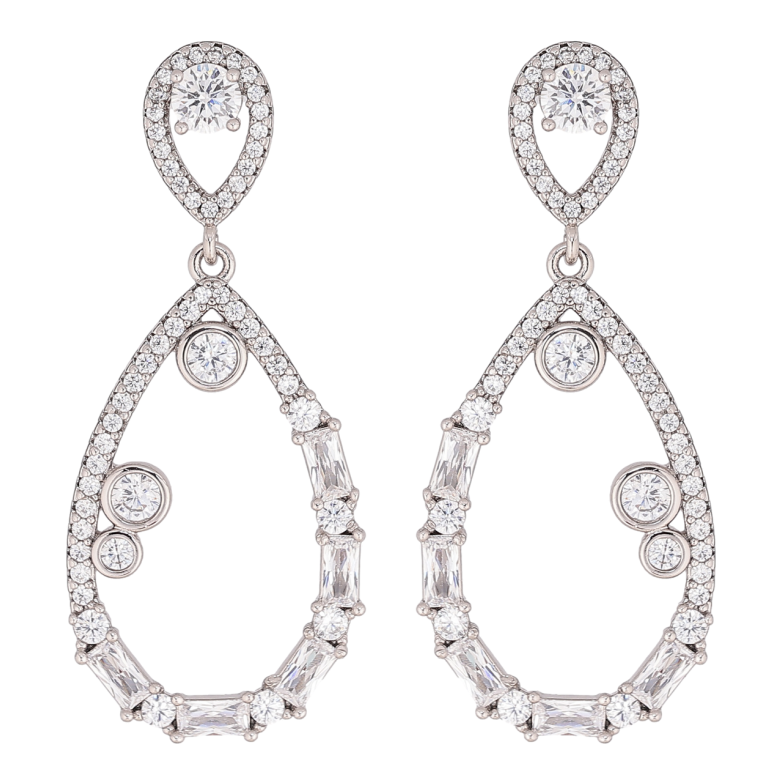 Сережки Xuping колір Родій пусети Підвіски з інкрустацією кристалами фото №1