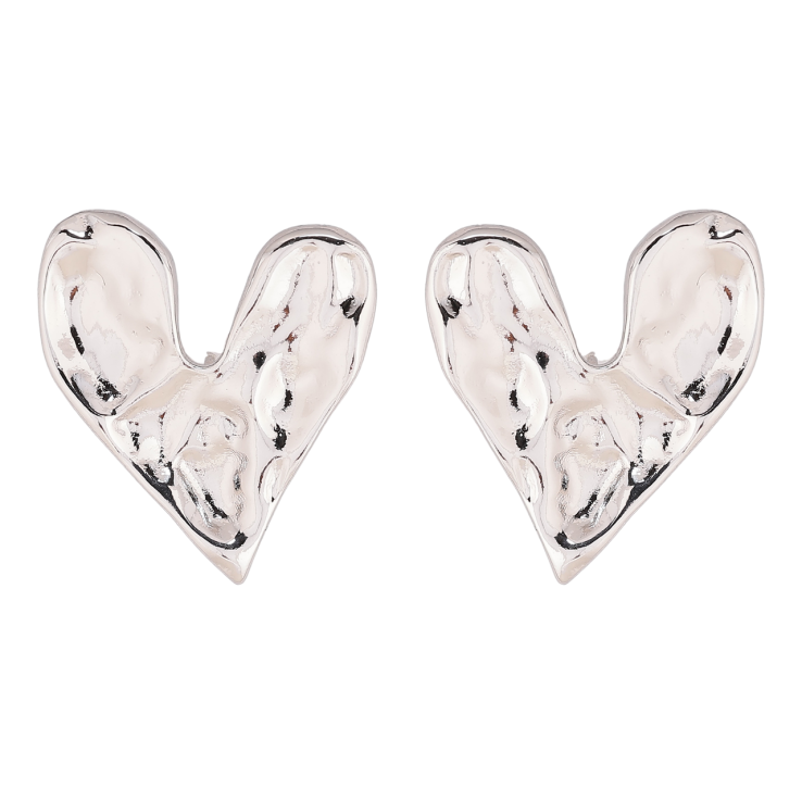 Сережки Xuping колір Родій пусети Сердечка фото №2